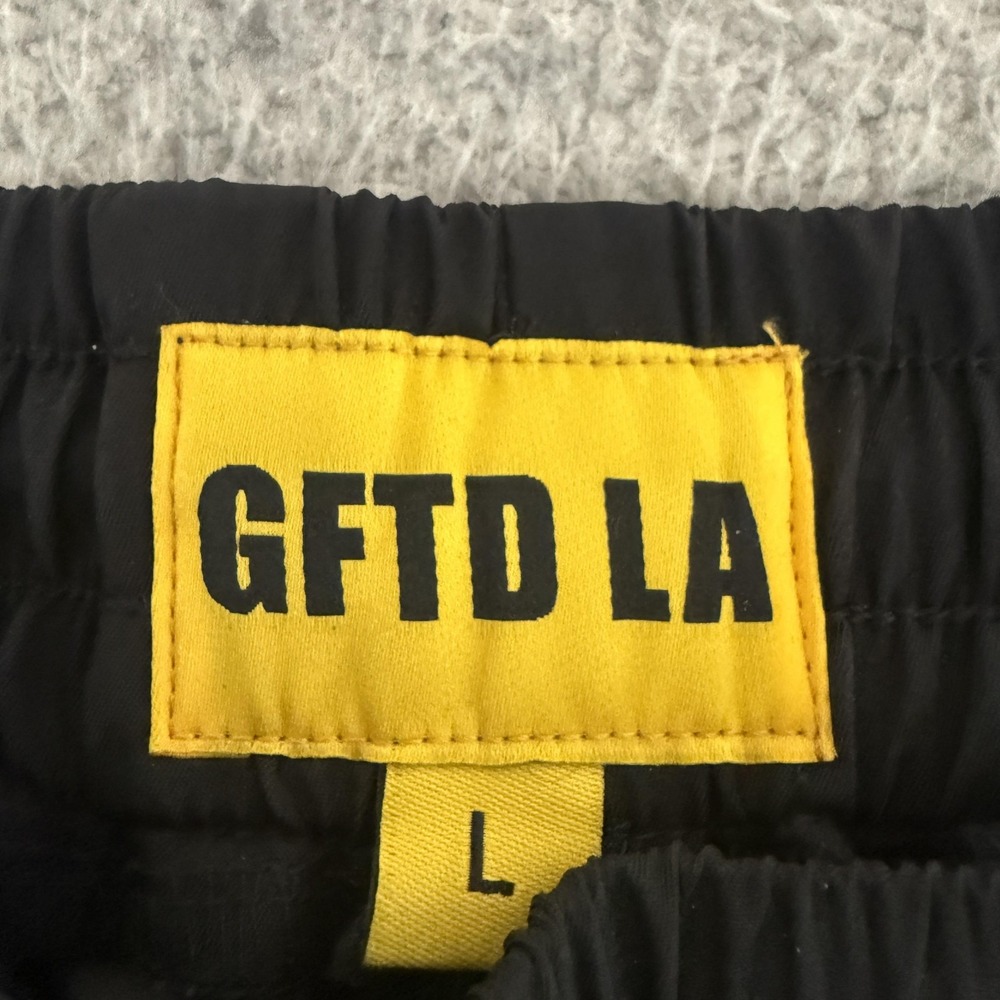 GFTD‎ LA Pants Gray Nylon Cargo Jogger Drawstring Pockets Streetwear - Picture 2 of 11